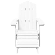 Greatstore Vrtna stola Adirondack s stolčkom za noge in mizico HDPE bela