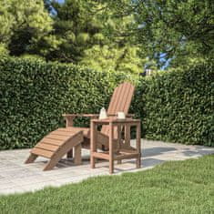 Vidaxl Vrtna miza Adirondack rjava 38x38x46 cm HDPE