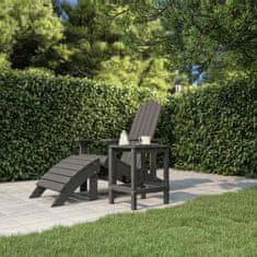 Greatstore Vrtna miza Adirondack antracitna 38x38x46 cm HDPE