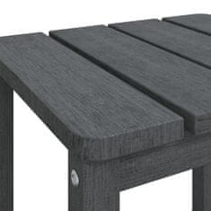 Greatstore Vrtna miza Adirondack antracitna 38x38x46 cm HDPE