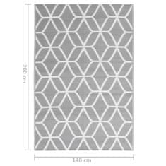 Vidaxl Zunanja preproga, siva, 140 x 200 cm, PP