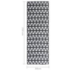 Vidaxl Zunanja preproga, črna, 80 x 250 cm, PP