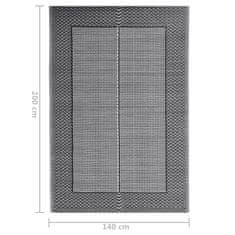 Vidaxl Zunanja preproga ARAKIL črna 140x200 cm PP