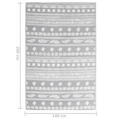 Vidaxl Zunanja preproga ARAKIL siva 140x200 cm PP