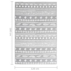 Vidaxl Zunanja preproga, siva, 120x180 cm, PP