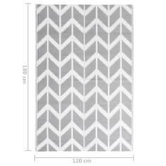Vidaxl Zunanja preproga, siva, 120x180 cm, PP