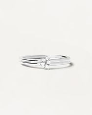 PDPAOLA Očarljiv srebrn prstan s cirkoni NOVA Silver AN02-615 (Obseg 50 mm)