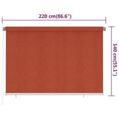 Vidaxl Zunanje rolo senčilo 220x140 cm terakota HDPE