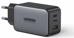 Ugreen GaN hitri polnilec, USB-A in 2x USB-C, 65W (10335)