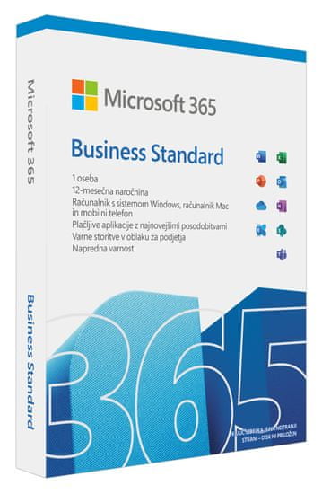 Microsoft 365 Business Standard programska oprema, 1-letna naročnina, SLO