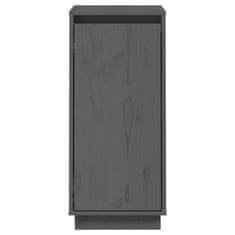 Vidaxl Komoda 2 kosa siva 31,5x34x75 cm trdna borovina