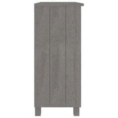 Vidaxl Komoda HAMAR svetlo siva 85x35x80 cm trdna borovina