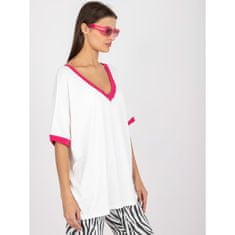 FANCY Ženska bluza s kratkimi rokavi iz viskoze MOLLY roza in bela FA-BZ-7766.81P_386390 Univerzalni