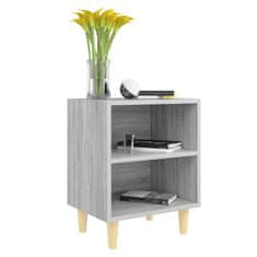 Vidaxl Nočna omarica z lesenimi nogami 2 kosa siva sonoma 40x30x50 cm