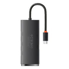 BASEUS WKQX030301 USB Hub Lite, 4 vhodi USB-C na USB 3.0, 25 cm, črn (RDOUH036)