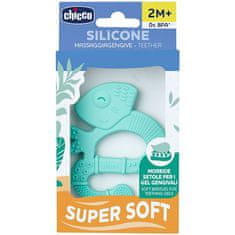 Chicco Super mehak silikonski zobotrebec kameleon modri 2m+