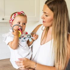 BabyOno Silikonsko ortopedsko grizalo z ropotuljico 0m+