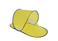 Teddies šotor za plažo, z UV filtrom, 140 x 70 x 62 cm, zložljiv, iz poliestra/kovine, ovalen, rumen, v vrečki iz blaga