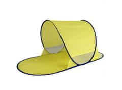 Teddies šotor za plažo, z UV filtrom, 140 x 70 x 62 cm, zložljiv, iz poliestra/kovine, ovalen, rumen, v vrečki iz blaga