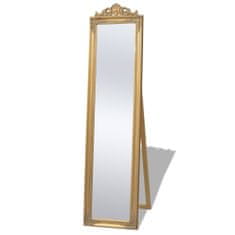 shumee Samostoječe Ogledalo Baročni Stil 160x40 cm Zlate Barve