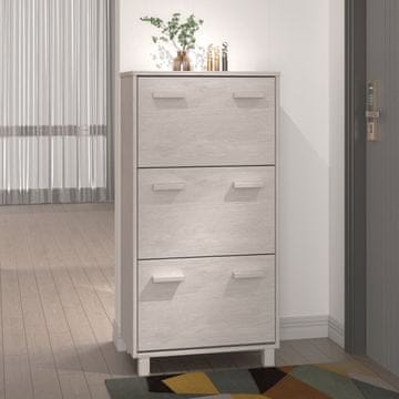 Vidaxl vidaXL HAMAR Omarica za čevlje bela 59,5x35x117 cm masivni bor