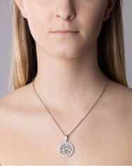 Silvego Jeklena ogrlica z obeskom za roke Fatima s kristalom KMM39914N