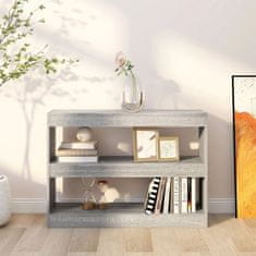 Vidaxl Knjižnica/panel, sonoma sivi hrast, 100x30x72 cm