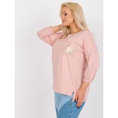 RELEVANCE Ženska asimetrična bombažna bluza plus size CLEMENTINA roza RV-BZ-7605.27X_384988 Univerzalni