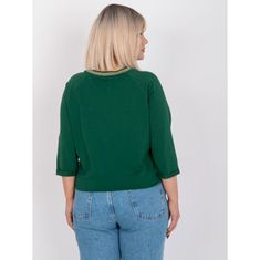 RELEVANCE Ženska plus velikost rebrasta bluza MAILEEN temno zelena RV-BZ-7578.66_384950 Univerzalni