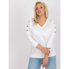 RELEVANCE Ženska bluza z izrezom v obliki črke V plus size MARGIE ecru RV-BZ-7728.74P_385279 Univerzalni
