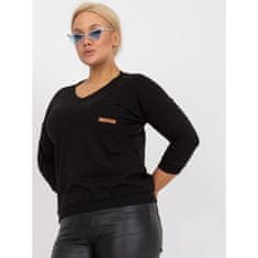 RELEVANCE Ženske bluze z izrezom V plus size GEMMA black RV-BZ-7771.51P_385568 Univerzalni