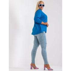 RELEVANCE Ženska asimetrična bluza plus size CLEMENTINA temno modra RV-BZ-7605.27X_385046 Univerzalni