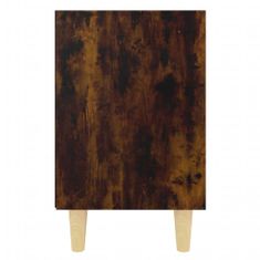 Greatstore Nočna omarica z lesenimi nogami dimljeni hrast 40x30x50 cm
