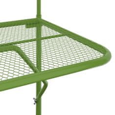 Greatstore Balkonska miza, zelena, 60x40 cm, jeklo