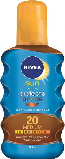 Nivea Protect & Bronze olje za sončenje SPF 20, 200 ml
