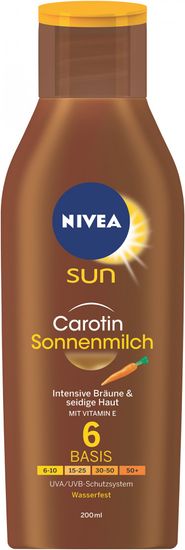 Nivea Sun Intense Bronze losjon s karotenom za zaščito pred soncem, SPF 6, 200 ml