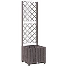 Vidaxl Cvetlično korito z oporno mrežo rjavo 40x40x136 cm PP