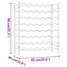 Vidaxl Stojalo za vino za 48 steklenic bela kovina