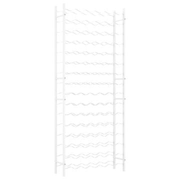 Vidaxl Stojalo za vino za 96 steklenic bela kovina
