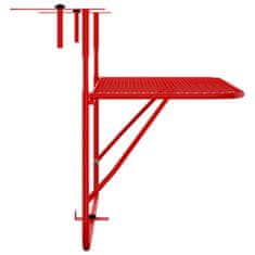 Greatstore Balkonska mizica rdeča 60x40 cm jeklo