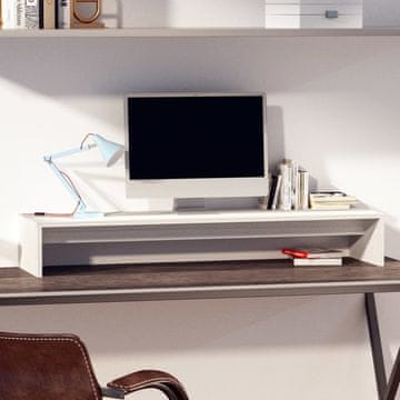 Vidaxl vidaXL Stojalo za monitor belo 100x27x15 cm masivni borov les