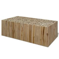 Vidaxl Klubska mizica iz prave tikovine 90x50x35 cm