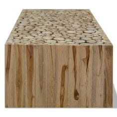 Vidaxl Klubska mizica iz prave tikovine 90x50x35 cm