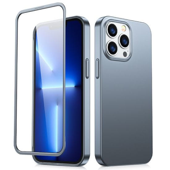 Joyroom Ovitek za iPhone 13 Pro zadnja in sprednja stran + kaljeno steklo sive barve