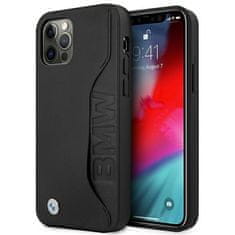 Bmw etui bmhcp12lrcswk iphone 12 pro max 6,7; črna trda torbica leather signature