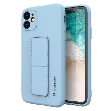 WOZINSKY Silikonska torbica s stojalom Samsung Galaxy A32 5G Kickstand Case svetlo modra