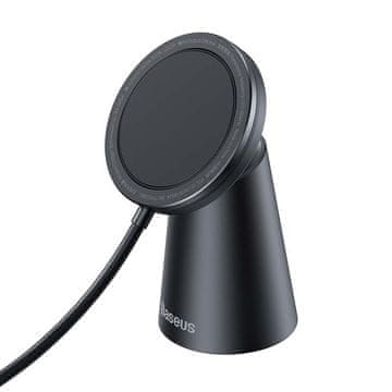 BASEUS Enostaven magnetni induktivni polnilec, MagSafe, 15 W (črn)