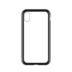 slomart wozinsky full magnetic case full body front and back cover z vgrajenim steklom za iphone 12 pro max črno-prozoren