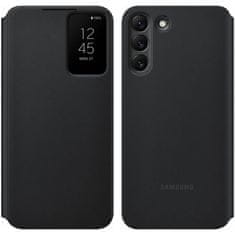 Samsung smart clear view stoječa torbica antibakterijska pametna preklopna torbica samsung galaxy s22 + (s22 plus) črna (ef-zs906cbegee)