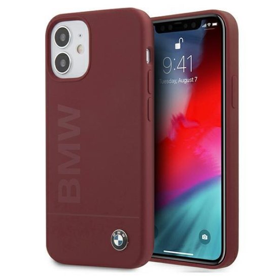 Bmw etui bmhcp12sslblre iphone 12 mini 5,4; rdečo trdo ohišje silicone signature logo